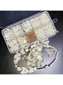 Hộp đựng ngọc trai 10 ngăn, Bộ dụng cụ làm vòng tay và dây chuyền phong cách đại dương, Bộ phụ kiện thủ công DIY đa dạng cho vòng tay, dây chuyền, mặt dây chuyền và các dự án thủ công khác. - Nhiều màu - Xem 7