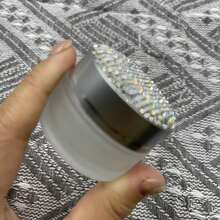 Rhinestone Glass Cosmetic Container, Unscented Refillable Cream Jar, Empty Sample Bottle, Supplement Storage Refill Bottle - View 9