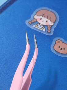 Joivida 2件套不锈钢镊子套装，直头和弯头镊子，适用于剪贴簿、贴纸、和纸胶带、多用途手工DIY、旧杂志、相册、学习用品、马卡龙手工工具、Cooka镊子，可用于贴纸、剪贴簿、睫毛、珠宝制作、模型制作 - 彩色 - 查看 2