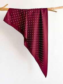 Khăn tam giác chấm bi giả lụa mới cho mùa xuân/hè, khăn bandana in họa tiết nhẹ, đa năng, giúp tăng thêm vẻ ấm áp, khăn chống nắng, khăn trùm đầu đa dụng, khăn quàng cổ trang trí. - SJ-9 - Màu đỏ tía - Xem 3
