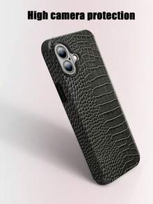 1pc Crocodile Skin Pattern Shock-Proof Leather Phone Case With Sound Amplifier Design, Suitable For IPhone 17/16/15/14/13/12/11, Holiday Gift - Silver-gray - View 3