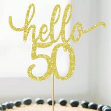 1 chiếc phụ kiện trang trí bánh kem lấp lánh "Hello 30/40/50" - Chúc mừng 30/40/50 năm, trang trí bánh kem tuyệt vời cho tiệc cưới, kỷ niệm. - Xem 8