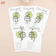 5pcs Hollow Four - Leaf Clover Keychain, Lucky Keychain,With "You Are My Lucky Charm" Inspirational Cards, Lucky Gifts For Birthday, Friendship, Back-To-School,St. Patrick's Day, Lucky Exam Gift, Bag Charms - Multicolor - View 3