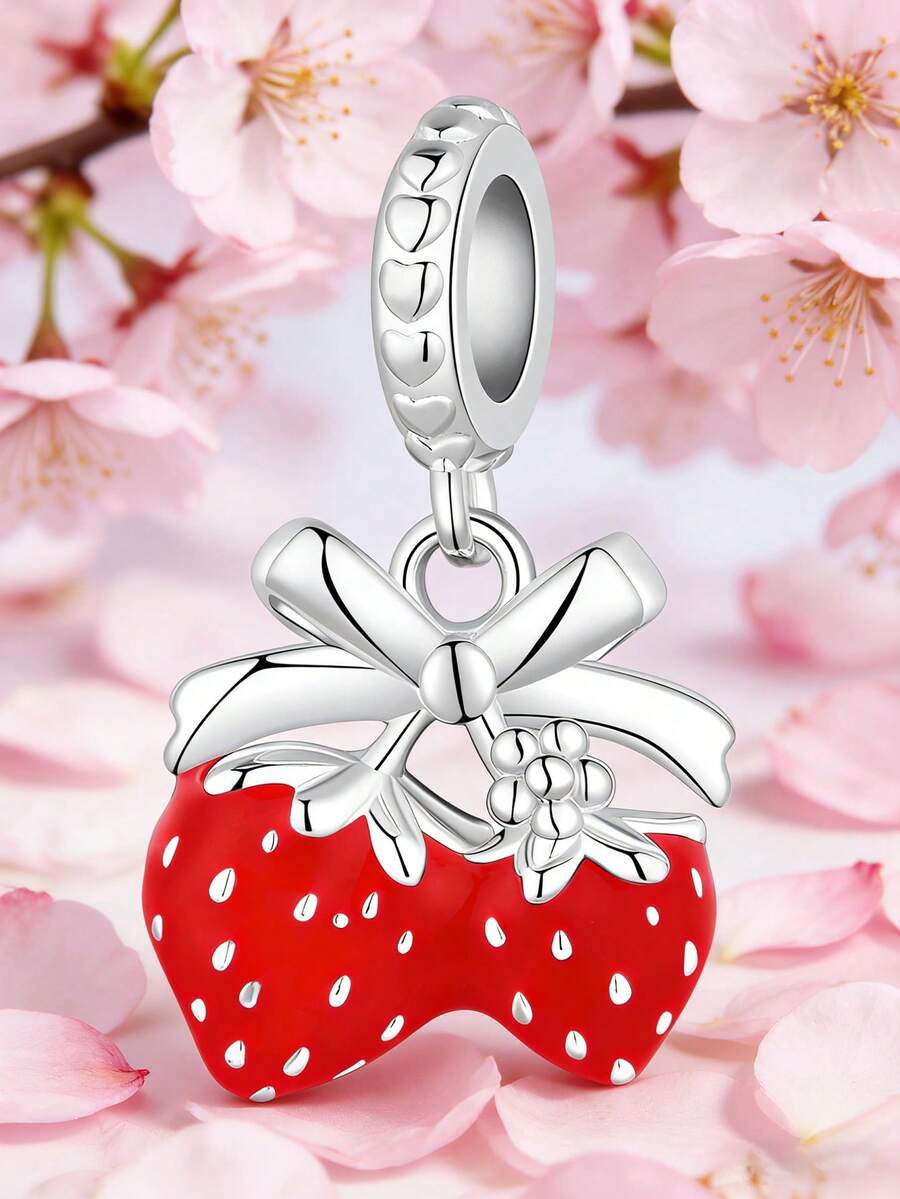 1个可爱甜美的草莓串珠吊坠，可DIY制作手链项链，是馈赠佳品。 - 彩色 - 查看 1