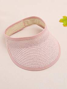1pc Adjustable Breathable Children's Straw Sun Hat, Suitable For Daily Wear And Photo Shooting, UV Protection - 1PC - View 7