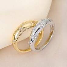 1 pieza Anillo de flor con incrustaciones de cobre y circonita cúbica de moda - anillo - Ver 2