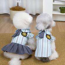 Pet Clothes, Spring/ Dress, Animal Shirt, Dog Couple Outfit, Cat Apparel - Blue - View 1