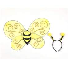 1 Set Cute Holiday Bee Costume And Accessories (Including Headpiece And Wings) - Multicolor - View 3