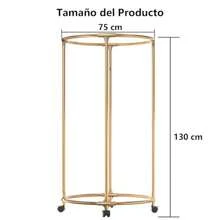 Perchero para Ropa Redondo Organizador de Ropa de Piso con Acero Tubular Grueso 75 x 130cm Colgador de Ropa Dorado - Dorado - Ver 2