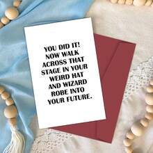 1 Thiệp chúc mừng tốt nghiệp hài hước kèm phong bì - Thiệp chúc mừng tốt nghiệp "Bạn đã làm được!" - Hoàn hảo cho lễ tốt nghiệp và khởi đầu mới, thiệp chúc mừng tốt nghiệp. - 1 cái - Xem 5