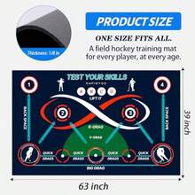 Field Hockey Training Mat - 63" X 39" 5ft 3in X 3ft 3in Indoor Outdoor Practice Mat With Non-Slip Backing - Field Hockey Practice Equipment For Drills And Ball Control - Cool Field Hockey Gifts For Her Him And Young Athletes - Blue White Orange - View 5