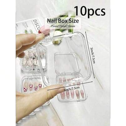 Hộp đựng sơn móng tay trong suốt có nắp đậy, 5/10/20 chiếc, hộp trưng bày dụng cụ làm móng bằng nhựa.