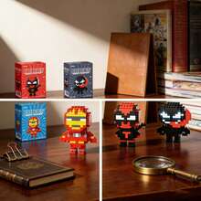 Bộ xếp hình mini siêu anh hùng Marvel, đồ chơi xếp hình Người Nhện phiên bản Q, khối xếp hình nhân vật phim hoạt hình, đồ chơi sưu tầm, đồ trang trí bàn làm việc, quà tặng cho người hâm mộ Marvel, quà tặng theo chủ đề tiệc tùng và quà sinh nhật. - Nhiều màu - Xem 1