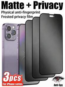 3pcs Matte Privacy Screen Protector, Frosted Texture, Protect Privacy, Anti-Glare, Compatible With IPhone11/12/13/14/15/16/17 Series - Black - View 25