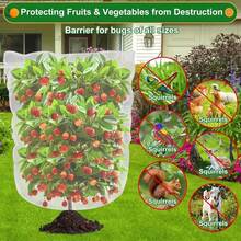 2 PIEZAS Red de barrera de insectos y pájaros con cordón - 80 x 80 cm Malla de jardín para proteger plantas, frutas, cítricos y flores de insectos y pájaros - Multicolor - Ver 4
