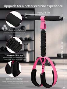 1pc Foot Pedal Resistance Band, Sit-Up Assist Fitness Equipment, Home Leg Workout Elastic Strap - Multicolor - View 5