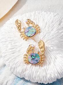 1对几何海洋风水钻耳环（女士款） - 彩色 - 查看 5