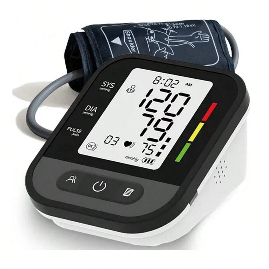 Blood Pressure Machine, Automatic Upper Arm Blood Pressure Monitor With 2 Users Results Recalls, Backlit Large LCD Screen Adjustable Cuff 9 To 17 Inches - ALPS-GRAY - View 1