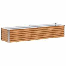 Light Brown Galvanized Steel Raised Garden Bed 195x50x36 Cm, Outdoor Planting Bed - A - Xem 4