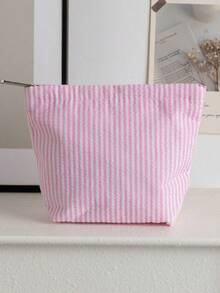 Customized Embroidered Name Striped Canvas Tote Bag, Showcase Unique Style, Personalized Letter Striped Shoulder Bag, Solid Color Zipper Canvas Bag, Large Capacity Casual Bag, Multi-Color Strap, Suitable For Travel, Student Shoulder Bag ,Baglover - Multicolor - View 15