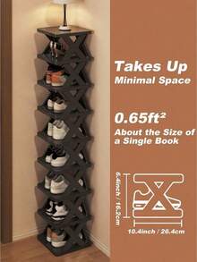 Estantería vertical para zapatos de 9/6 niveles, organizador de zapatos estrecho y compacto, ahorra espacio, para entrada, armario, pasillo, dormitorio, resistente y durable, en negro y blanco, de fácil montaje, unidad de estantería para zapatos independiente para organización del hogar - Multicolor - Ver 2