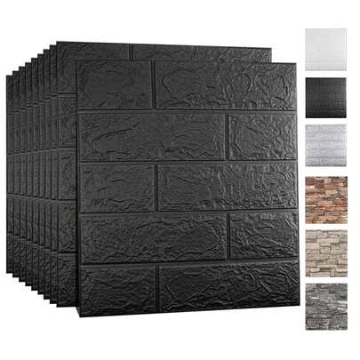 20 paneles de pared 3D para despegar y pegar, Cobertura de 2,7 metros cuadrados, papel tapiz de ladrillo 3D para despegar y pegar, panel de pared de piedra sintética, ladrillo de espuma, papel tapiz autoadhesivo,Impermeable, Reducción de Ruido |   Fácil Instalación para Cocina, Dormitorio, Paredes Lisas,Diseño Ladrillo/Roca,6 Colores,20 Pcs