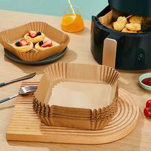 300pcs Square Air Fryer Liners (6.5 Inch), Oil/Grease Proof, Pre-Cut Bowl Shape For Easy Cooking - Suitable For Baking, Grilling, Microwave, Essential Accessory For Commercial And Home Kitchen, 50/100/300pcs - Multicolor - View 8