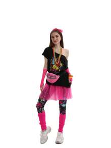 15pcs 1980s Retro Costume Party Accessories Set - Complete Themed Party Outfit Spring Vacation - Multicolor - View 2