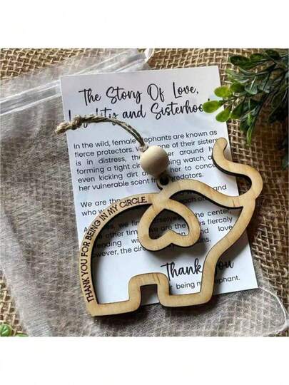 Elephant Friendship Ornament Set - Ic Hanging Ornament Perfect Gift For Valentine's New Year Christmas Thanksgiving Best Friends Sisters Men Women Includes Card And Lanyard