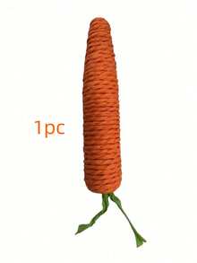 1pc Large Cat Toy, Pet Chew Toy, Cute Paper Rope Carrot Interactive Cat Toy, Self-Entertainment Boredom Relief Durable Chew Toy, Cat Stick Rattle Kitten Teething Scratching Toy - Orange - View 11