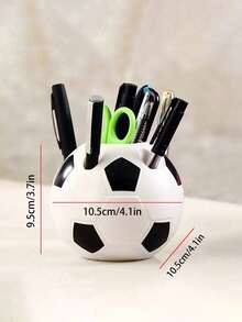 1pc Football Shaped Pen Holder, Football Shaped Toothbrush Holder, Football Shaped Pen Cup, Desktop Storage, Home Decor, Student Gift, Back To School Gift, Pencil Case, Stationery Bag, Backpack, Stationery, Desktop Storage, Home Decor, Student Gift, Back To School Gift - Multicolor - View 12