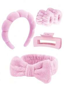 6-Piece Luxury Microfiber SPA Headband And Wristband Set, Face Wash Headband, Makeup Headband, Skincare Headband, Velvet Fluffy Sponge Headband, Soft Absorbent Terry Cloth Bubble Headband, Suitable For Skincare, Makeup Removal, And Bathing, Suitable For Women And Girls, Skincare Headband, Beauty, Skincare Products, SPA, Self-Care, Skincare Tools, Facial Care, Beautician Supplies, Skin, Facial Cleanser, Facial Care - Hair Accessory Set - View 30