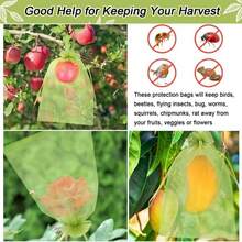 100PCS Reusable Fruit Protection Mesh Bags With Drawstring Insect Proof Pest Barrier Breathable Net Covers For Grapes Tomatoes Bananas Peaches Apples Flowers Plants Garden Orchard Protection Supplies - Green - View 10