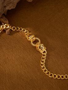 1 Piece Fashion Classic Shiny Plated 18k Gold Double Leopard Ring Zirconia Inlaid Bracelets, Suitable For Women's Daily Wear , Excluding Box - Double Leopard Bracelet - View 3