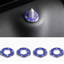 Bộ 4 chốt cửa xe hơi, nắp che chốt khóa cửa, vòng trang trí xe hơi đính kim cương lấp lánh cho xe C-Class, C200L, GLC260, C260L, phụ kiện xe hơi dành cho nữ. - Nhiều màu - Xem 7