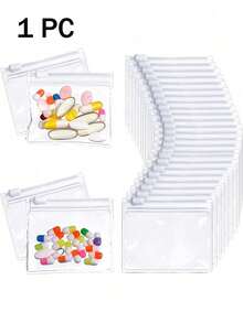 1个便携式迷你药盒，印有“我的药袋”和药丸图案，旅行用药盒，可折叠三层八格大容量药盒，旅行迷你药盒，防水防潮药丸储存容器，必备医疗配件，返校必备，日常保健收纳盒 - 彩色 - 查看 13