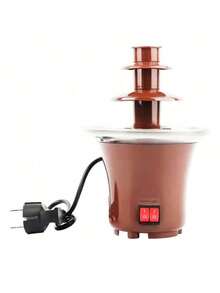 Mini Fuente de Chocolate Eléctrica con Sistema de Calentamiento | Ideal para Fondue Caliente - Marrón - Ver 2