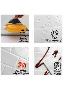 WoStick 6pcs Removable & Reusable 3D Self-Adhesive Tile Stickers, Suitable For Kitchen, Bathroom, Home Decor - Train Series - View 4