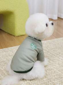1pc Pet Lightweight Sweatshirt, New Spring/Summer Striped Sweatshirt, Heart Embroidered Logo Cat/Dog Clothes, Suitable For Poodle, Bichon Frise, Yorkshire Terrier, Chihuahua And Other Medium/Small Cats & Dogs - Multicolor - View 25