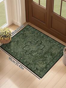 1pc Vintage Distressed Persian Style Rug, Red Bohemian Moroccan Polyester Fiber Comfortable, Easy Care Washable Area Carpet, Suitable For Living Room, Hallway, Bedside, Home Decor - 彩色 - 查看 13