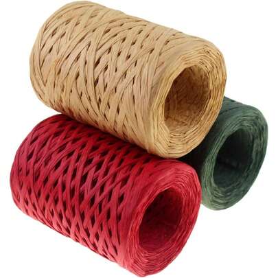 YYzzCaithe 400 ياردة من شريط الرافيا الطبيعي، مناسب لتغليف الهدايا والفيونكات والديكور وترتيب الزهور والمشاريع DIY