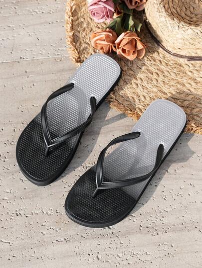 女士渐变色休闲拖鞋，柔软舒适，适合春夏户外、海滩、浴室、泳池等场合穿着。