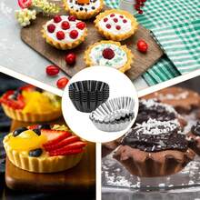 Carbon Steel Tart Mould, Tart Mould, Muffin Mould, Egg Pie Mould, Non-Stick Reusable Baking Moulds For Cupcakes, Cakes, Desserts, Ice Cream - Multicolor - View 5