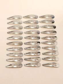 30pcs Minimalist Snap Clip Casual Hair Clips Claw Clips Hair Claws Hair Barrettes, School Stuff, Hair Accessories, Head Accessories, Hair Accessories For Women - Bạc - Xem 5