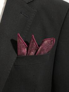 1条男士时尚休闲复古羽毛图案口袋方巾，适合日常、派对、商务活动 - 彩色 - 查看 10