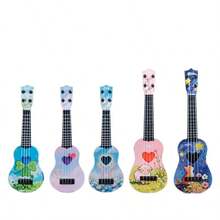 Ukulele For Kids, Cartoon Ukulele, Mini 4-String Small Guitar, Musical Toy For Boys And Girls, Beginner Instrument, Parent-Child Interactive Music Toy, Preschool Early Education Music Toy, Cute Cartoon Ukulele, Portable Children's Music Enlightenment Instrument, 2/3/4/5/6 Years Old Music Enlightenment Toy, Clover, Heart Cartoon Ukulele, Realistic Playable Guitar, Birthday Gift For Boys And Girls - Multicolor - View 9