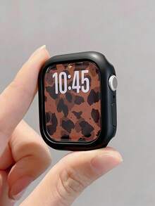 1pc Matte Black 2-In-1 Anti-Drop Ultra-Thin Tempered Glass Protective Case, Fashionable & Cute, Compatible With Apple Watch 38/40/41/42/44/45/46/49mm, Applicable To Ultra/SE/11/10/9/8/7/6/5/4/3/2/1 Series, Smart Watch Accessory - Black - View 2