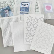 Autocollants perlés scintillants - Étoiles, points, rubans - Autocollants décoratifs de style coréen pour agendas et cartes photo - Autocollants perlés pour décoration de cartes photo - Étoiles, points, rubans - Ensemble de 3 pièces - Autocollants perlés de style coréen - Étoiles scintillantes, points, rubans - Décorer les agendas, les cartes photo, les coques de téléphone - Autocollants perlés de style Y2K - Étoiles scintillantes - Décoration rétro pop - Argent - Voir 4