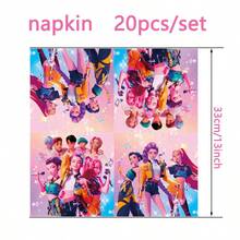KPOP 96pcs Party Tableware Set, 9/7 Inch Plates, 9oz Cups, Cutlery, Birthday Banner, Tablecloth, Napkins, Anime Summer Birthday Party Supplies - View 5