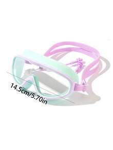 3pcs/Set (Goggles + Nose Clip + Ear Plugs) Fog-Proof & High-Definition Swimming Goggles With Ear Plugs, Big Frame Design, Waterproof & Anti-Fog, Clear, Unisex, Beach Essentials, Beach Accessories, Pool Float - Green - View 2